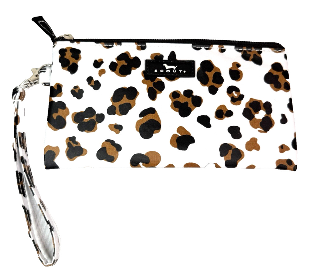 Scout Kate Wristlet In Animal Print Coin Purse Wallet Cosmetic Zip Pouch
